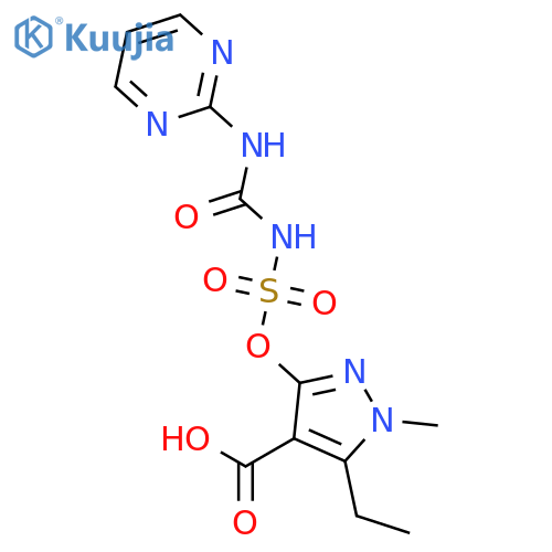 1H-Pyrazole-4-carboxylic acid, 5-ethyl-1-methyl-3-[[[[(2-pyrimidinylamino)carbonyl]amino]sulfonyl]oxy]- structure