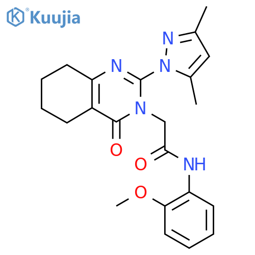 2-[2-(3,5-dimethyl-1H-pyrazol-1-yl)-4-oxo-3,4,5,6,7,8-hexahydroquinazolin-3-yl]-N-(2-methoxyphenyl)acetamide structure