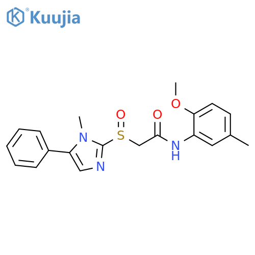 N-(2-methoxy-5-methylphenyl)-2-[(1-methyl-5-phenyl-1H-imidazol-2-yl)sulfinyl]acetamide structure