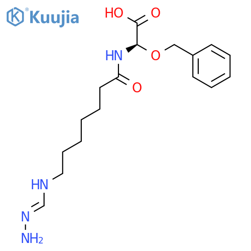 Acetic acid, [[7-[(aminoiminomethyl)amino]-1-oxoheptyl]amino](phenylmethoxy)-, (R)- structure