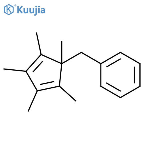 (1,2,3,4,5-pentamethylcyclopenta-2,4-dien-1-yl)methylbenzene structure