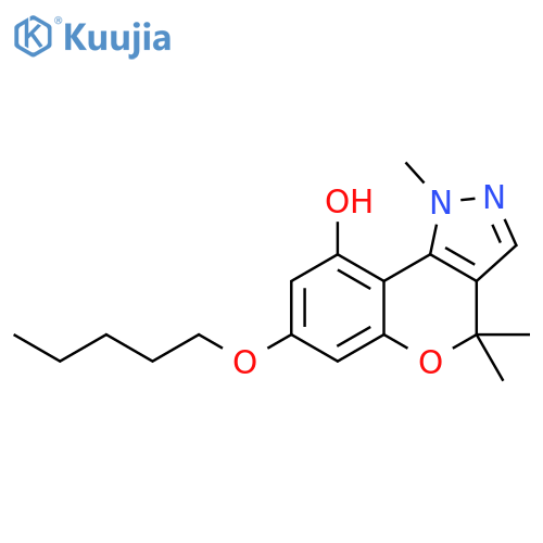 [1]Benzopyrano[4,3-c]pyrazol-9-ol, 1,4-dihydro-1,4,4-trimethyl-7-(pentyloxy)- structure