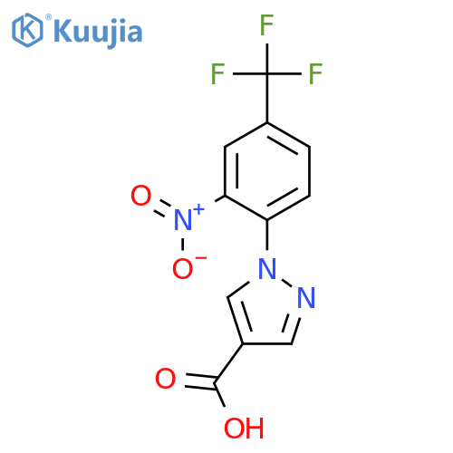 1-2-nitro-4-(trifluoromethyl)phenyl-1H-pyrazole-4-carboxylic acid structure