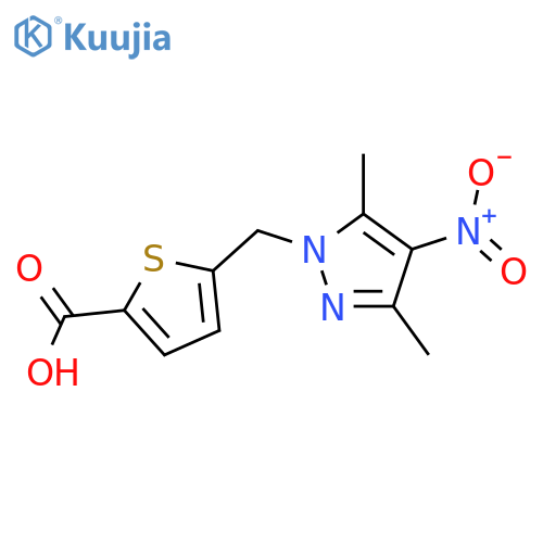 5-(3,5-dimethyl-4-nitro-1H-pyrazol-1-yl)methylthiophene-2-carboxylic acid structure