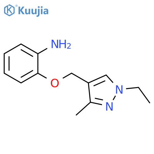 2-(1-ethyl-3-methyl-1H-pyrazol-4-yl)methoxyaniline structure