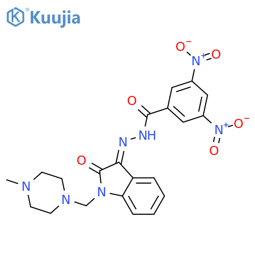Benzoic acid,3,5-dinitro-,2-[1,2-dihydro-1-[(4-methyl-1-piperazinyl)methyl]-2-oxo-3H-indol-3-ylidene]hydrazide structure