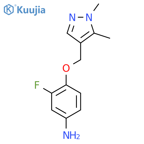 4-(1,5-dimethyl-1H-pyrazol-4-yl)methoxy-3-fluoroaniline structure