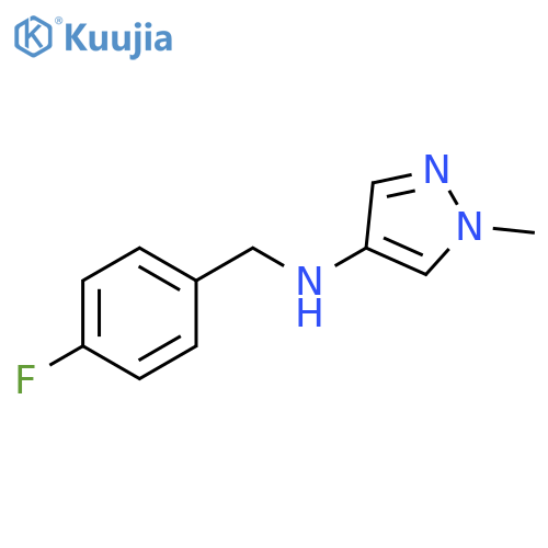 N-(4-fluorophenyl)methyl-1-methyl-1H-pyrazol-4-amine structure