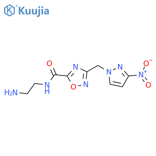 <br>3-(3-Nitro-pyrazol-1-ylmethyl)-[1,2,4]oxadiazole-5-carboxylic acid (2-amino -ethyl)-amide structure