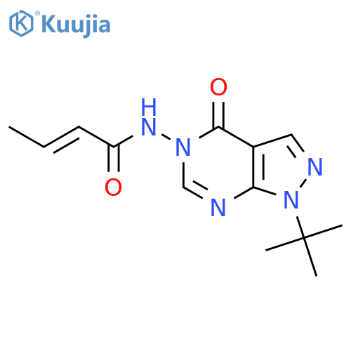 (2E)-N-{1-tert-butyl-4-oxo-1H,4H,5H-pyrazolo[3,4-d]pyrimidin-5-yl}but-2-enamide structure