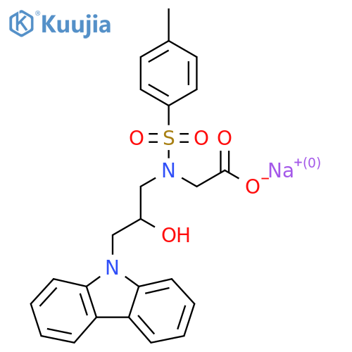 sodium 2-{N-[3-(9H-carbazol-9-yl)-2-hydroxypropyl]-4-methylbenzenesulfonamido}acetate structure