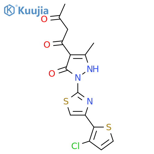 1-{1-4-(3-Chloro-2-thienyl)-1,3-thiazol-2-yl-5-hydroxy-3-methyl-1H-pyrazol-4-yl}-1,3-butanedione structure