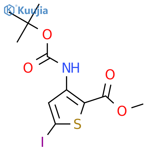 methyl 3-{(tert-butoxy)carbonylamino}-5-iodothiophene-2-carboxylate structure