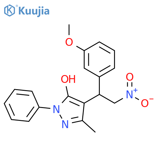 4-[1-(3-methoxyphenyl)-2-nitroethyl]-3-methyl-1-phenyl-1H-pyrazol-5-ol structure