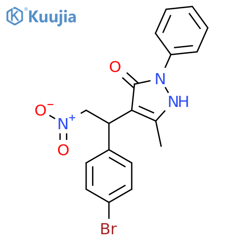 4-[1-(4-bromophenyl)-2-nitroethyl]-3-methyl-1-phenyl-1H-pyrazol-5-ol structure