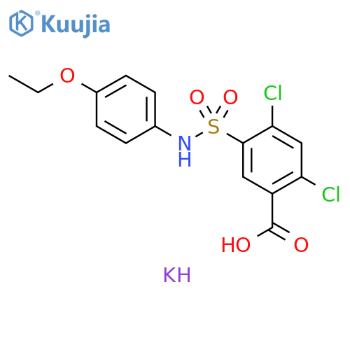 potassium 2,4-dichloro-5-(4-ethoxyphenyl)sulfamoylbenzoate structure