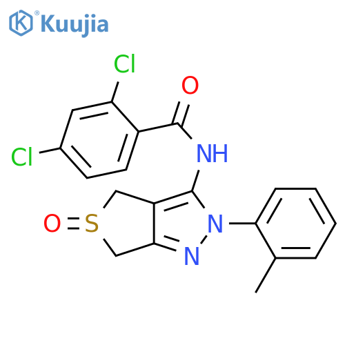 2,4-dichloro-N-[2-(2-methylphenyl)-5-oxo-2H,4H,6H-5lambda4-thieno[3,4-c]pyrazol-3-yl]benzamide structure