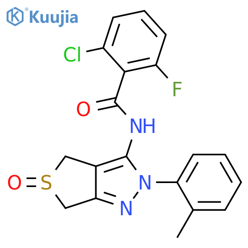 2-chloro-6-fluoro-N-[2-(2-methylphenyl)-5-oxo-2H,4H,6H-5lambda4-thieno[3,4-c]pyrazol-3-yl]benzamide structure