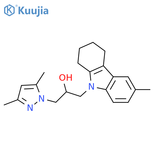 1-(3,5-dimethyl-1H-pyrazol-1-yl)-3-(6-methyl-2,3,4,9-tetrahydro-1H-carbazol-9-yl)propan-2-ol structure