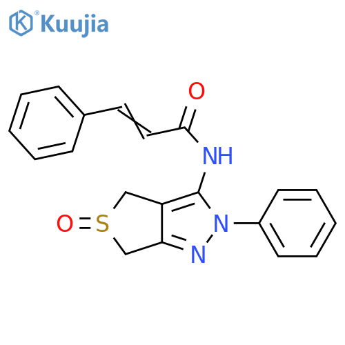 (2Z)-N-{5-oxo-2-phenyl-2H,4H,6H-5lambda4-thieno[3,4-c]pyrazol-3-yl}-3-phenylprop-2-enamide structure