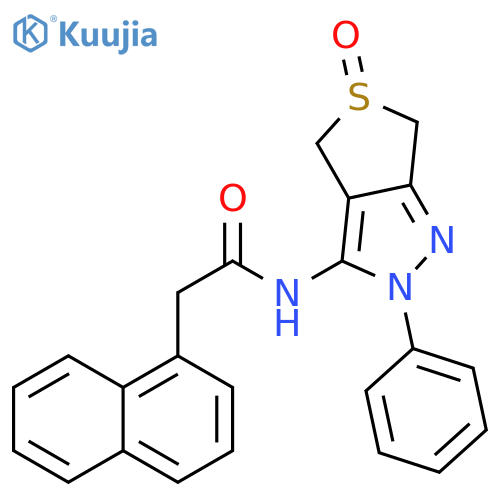 2-(naphthalen-1-yl)-N-{5-oxo-2-phenyl-2H,4H,6H-5lambda4-thieno[3,4-c]pyrazol-3-yl}acetamide structure