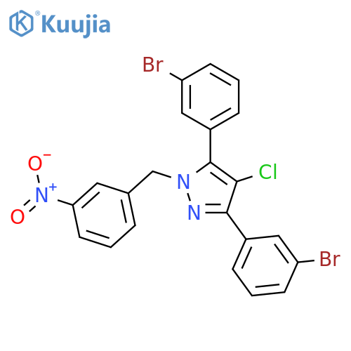 3,5-Bis-(3-bromo-phenyl)-4-chloro-1-(3-nitro-benzyl)-1H-pyrazole structure
