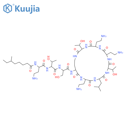 L-Threonine,(2S)-4-amino-2-[(6-methyl-1-oxooctyl)amino]butanoyl-L-threonyl-D-seryl-(2S)-2,4-diaminobutanoyl-(2S)-2,4-diaminobutanoyl-D-leucyl-L-threonyl-(2S)-2,4-diaminobutanoyl-(2S)-2,4-diaminobutanoyl-,(10&reg;4)-lactam structure