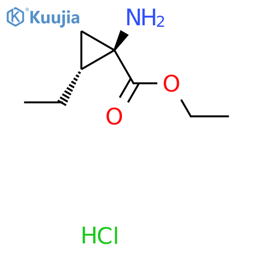 Ethyl (1R,2R)-1-amino-2-ethylcyclopropanecarboxylate hydrochloride structure