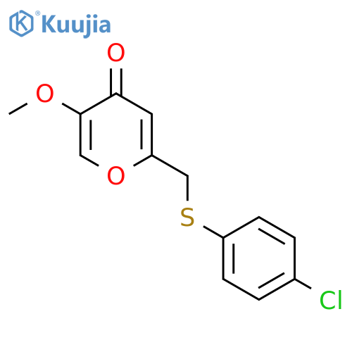 2-{[(4-chlorophenyl)sulfanyl]methyl}-5-methoxy-4H-pyran-4-one structure