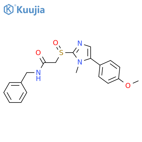 N-benzyl-2-{[5-(4-methoxyphenyl)-1-methyl-1H-imidazol-2-yl]sulfinyl}acetamide structure