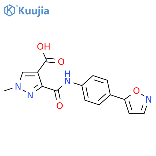 <br>1-methyl-3-{[4-(1,2-oxazol-5-yl)phenyl]carbamoyl}-1H-pyrazole-4-carboxylic  acid structure
