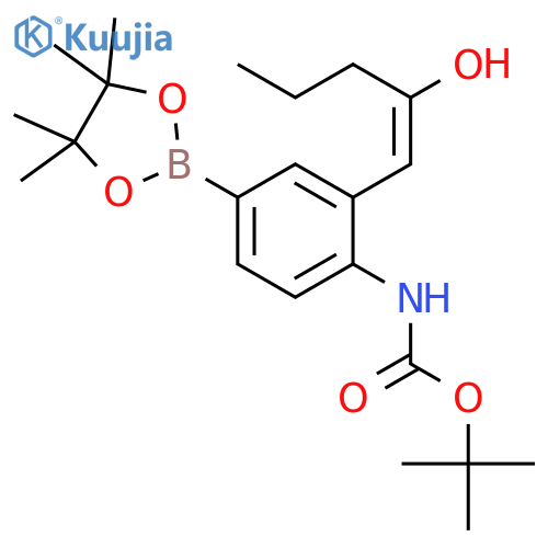 Carbamic acid, N-[2-(2-hydroxy-1-penten-1-yl)-4-(4,4,5,5-tetramethyl-1,3,2-dioxaborolan-2-yl)phenyl]-, 1,1-dimethylethyl ester structure