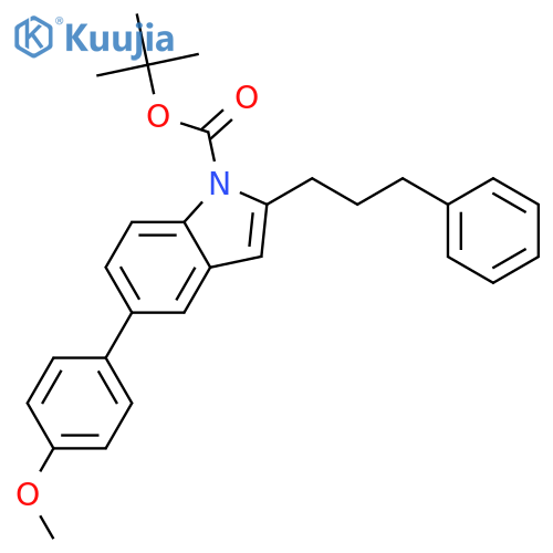 1H-Indole-1-carboxylic acid, 5-(4-methoxyphenyl)-2-(3-phenylpropyl)-, 1,1-dimethylethyl ester structure