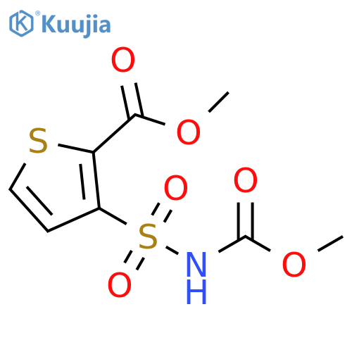 2-Thiophenecarboxylic acid, 3-[[(methoxycarbonyl)amino]sulfonyl]-, methyl ester structure