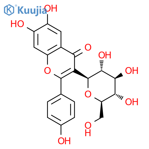 2-(4'-hydroxyphenyl)-6,7-dihydroxy-3-C-beta-glucopyranosyl-4H-1-benzopyran-4-one structure