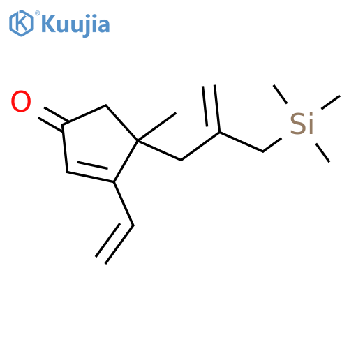 2-Cyclopenten-1-one, 3-ethenyl-4-methyl-4-[2-[(trimethylsilyl)methyl]-2-propenyl]- structure