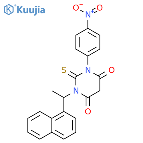 4,6(1H,5H)-Pyrimidinedione, dihydro-1-[1-(1-naphthalenyl)ethyl]-3-(4-nitrophenyl)-2-thioxo- structure
