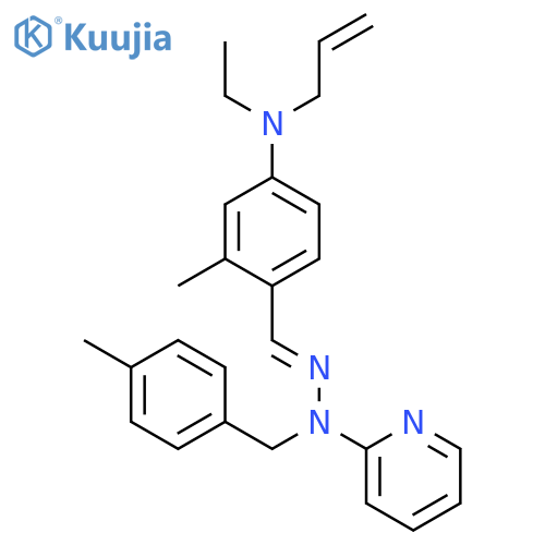 Benzaldehyde, 4-(ethyl-2-propenylamino)-2-methyl-, [(4-methylphenyl)methyl]-2-pyridinylhydrazone structure