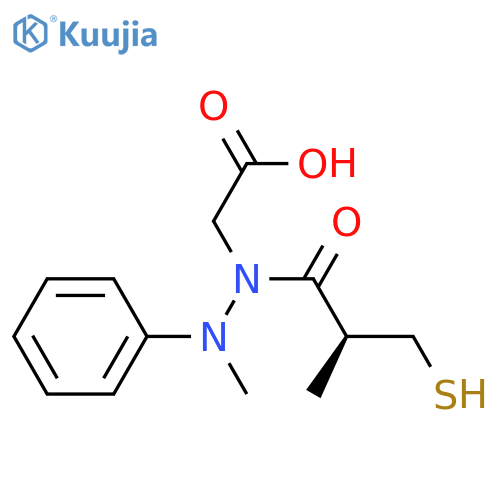 Propanoic acid, 3-mercapto-2-methyl-, 1-(carboxymethyl)-2-methyl-2-phenylhydrazide, (S)- (9CI) structure