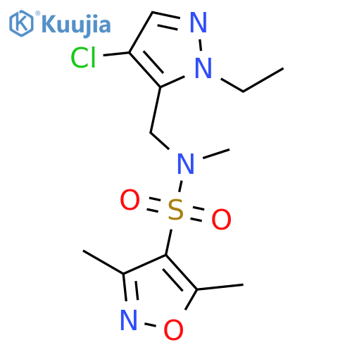 <br>3,5-Dimethyl-isoxazole-4-sulfonic acid (4-chloro-2-ethyl-2H-pyrazol-3-ylmet hyl)-methyl-amide structure
