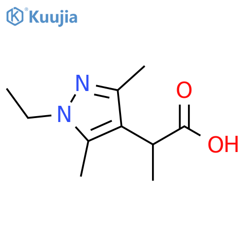 2-(1-ethyl-3,5-dimethyl-1H-pyrazol-4-yl)propanoic acid structure