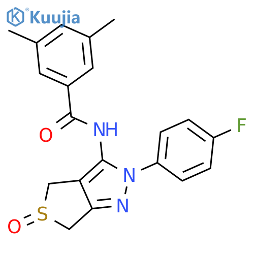 N-[2-(4-fluorophenyl)-5-oxo-2H,4H,6H-5lambda4-thieno[3,4-c]pyrazol-3-yl]-3,5-dimethylbenzamide structure