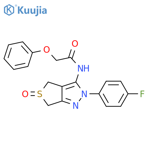 N-[2-(4-fluorophenyl)-5-oxo-2H,4H,6H-5lambda4-thieno[3,4-c]pyrazol-3-yl]-2-phenoxyacetamide structure