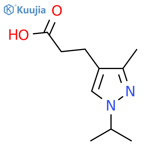 3-3-methyl-1-(propan-2-yl)-1H-pyrazol-4-ylpropanoic acid structure