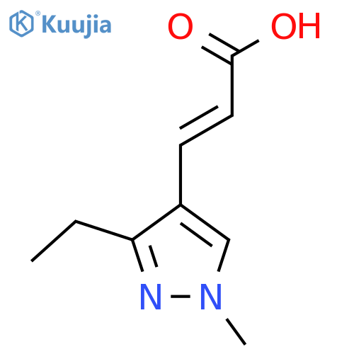 (2E)-3-(3-ethyl-1-methyl-1H-pyrazol-4-yl)prop-2-enoic acid structure