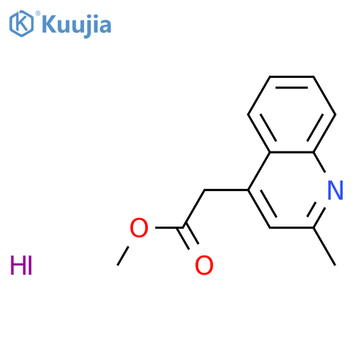4-Quinolineacetic acid,2-methyl-, methyl ester, hydriodide (1:1) structure