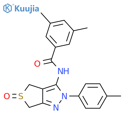 3,5-dimethyl-N-[2-(4-methylphenyl)-5-oxo-2H,4H,6H-5lambda4-thieno[3,4-c]pyrazol-3-yl]benzamide structure