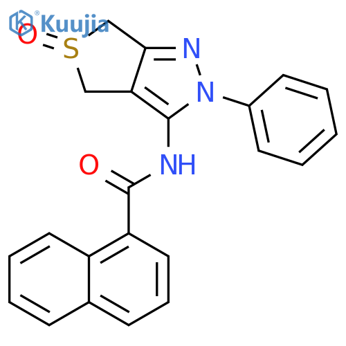 N-{5-oxo-2-phenyl-2H,4H,6H-5lambda4-thieno[3,4-c]pyrazol-3-yl}naphthalene-1-carboxamide structure