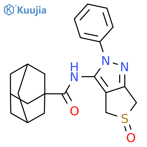 N-{5-oxo-2-phenyl-2H,4H,6H-5lambda4-thieno[3,4-c]pyrazol-3-yl}adamantane-1-carboxamide structure