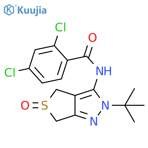 N-{2-tert-butyl-5-oxo-2H,4H,6H-5lambda4-thieno[3,4-c]pyrazol-3-yl}-2,4-dichlorobenzamide structure